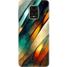 Egstech Xiaomi Redmi Note 9 Pro - 9s Kılıf Renkli Esnek Silikon Flora Mermer