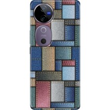 Egstech Vivo V40 Kılıf Desenli Temalı Esnek Silikon Jean Pattern