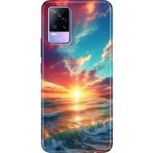 Egstech Vivo V21 Kılıf Resimli Desenli Silikon Esnek Uyumlu Kapak Okyanus