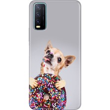 Egstech Vivo Y20 Y20S Y11S Uyumlu Kapak Kılıf Desenli Kapak Renkli Tpu Uv Donut Dog