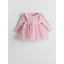 Lc Waikiki Yeni Sezon Bisiklet Yaka Tütülü Kız Bebek Elbise