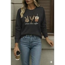 Mç Plus Kadın Uzun Kollu Bisiklet Yaka Kalp Desenli Viskon Iki Iplik Bluz