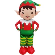 Yılbaşı Balonu Ayaklı Büyük Elf Folyo Balon Yılbaşı Balon Süsü 121-57,5 cm