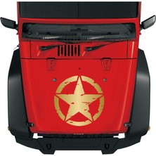 Sticker Dizayn Askeri Yıldız Army Star Sticker - Off Road Pickup Kamp 4x4 Sticker - Araba Oto Motosiklet Karavan Sticker 00677