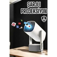 Marsilyan Akıllı Projeksiyon Powerbankli Taşınabilir Sinema Projektörü 4k HD Kaliteli