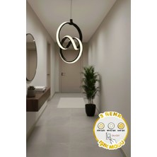 St Aydınlatma Orko Siyah  Kasa 3 Renk Işıklı LED  Avize (Kumandasız)