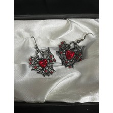 Dükkan Design Taşlı Örümcek Ağı Gotik  Küpe