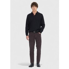 Ramsey Mürdüm Düz Dokuma Slim Fit Kadife Casual Pamuk Karışımlı Pantolon