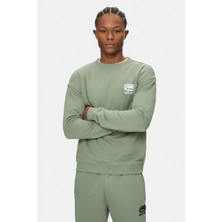 Ecko Unltd. Eastsıde Agave Green Bisiklet Yaka Nakışlı Loose Fit Erkek Sweatshirt