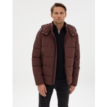 Pierre Cardin Erkek Kahverengi Kapüşonlu Şişme Mont 50313933-VR029