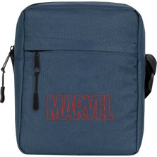 Zepplin Giyim Avengers Infinity War Marvel Outline Logo Omuz Çantası Fermuarlı Lacivert Renk