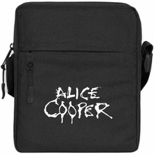 Zepplin Giyim Alice Cooper Logo Omuz Çantası Fermuarlı Siyah Renk