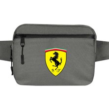 Zepplin Giyim Ferari Logo Bel Çantası Fermuarlı Gri Renk