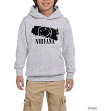 Zepplin Giyim Nirvana Splash Gri Çocuk Kapşonlu Sweatshirt
