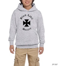 Zepplin Giyim Black Label Society Gri Çocuk Kapşonlu Sweatshirt