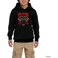 Zepplin Giyim Pantera Mouth For War Siyah Çocuk Kapşonlu Sweatshirt