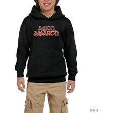 Zepplin Giyim Amon Amarth Red Black Siyah Çocuk Kapşonlu Sweatshirt