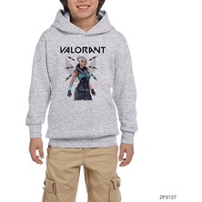 Zepplin Giyim Val. Jett Knife Gri Çocuk Kapşonlu Sweatshirt