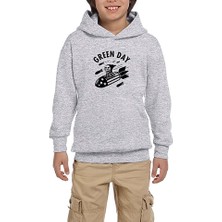 Zepplin Giyim Green Day Skeleton Gri Çocuk Kapşonlu Sweatshirt