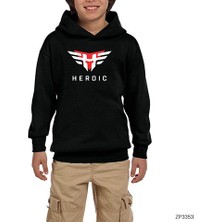 Zepplin Giyim Heroic Siyah Çocuk Kapşonlu Sweatshirt