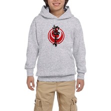 Zepplin Giyim Shinkyokushin Karate Dojo Fight Gri Çocuk Kapşonlu Sweatshirt
