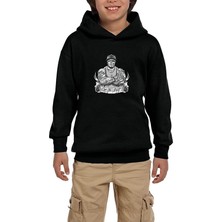 Zepplin Giyim Gta All The Street Tattooed Man Siyah Çocuk Kapşonlu Sweatshirt