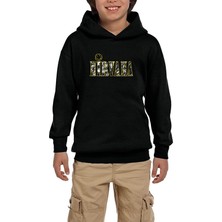 Zepplin Giyim Nirvana Logo ve Yazı Siyah Çocuk Kapşonlu Sweatshirt