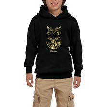 Zepplin Giyim Mayhem Daemon King Siyah Çocuk Kapşonlu Sweatshirt
