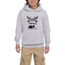 Zepplin Giyim Mayhem Deathcrush Gri Çocuk Kapşonlu Sweatshirt