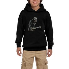 Zepplin Giyim Slash Siluet Guitar Siyah Çocuk Kapşonlu Sweatshirt