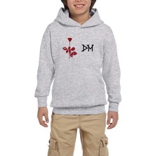 Zepplin Giyim Depeche Mode Rose Gri Çocuk Kapşonlu Sweatshirt