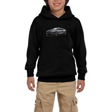 Zepplin Giyim Aston Martin Vanquish Siyah Çocuk Kapşonlu Sweatshirt