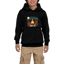 Zepplin Giyim Camp Life Siyah Çocuk Kapşonlu Sweatshirt