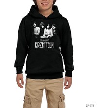 Zepplin Giyim LED Zeppelin Group Siyah Çocuk Kapşonlu Sweatshirt