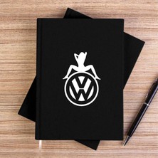 Zepplin Giyim Volkswagen Woman Siyah Çizgisiz Kanvas Defter Çizgisiz