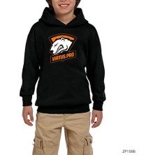 Zepplin Giyim Csgo Virtus Pro Siyah Çocuk Kapşonlu Sweatshirt