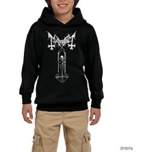 Zepplin Giyim Mayhem T Cross Siyah Çocuk Kapşonlu Sweatshirt