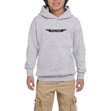 Zepplin Giyim Austin Healey Logo Gri Çocuk Kapşonlu Sweatshirt