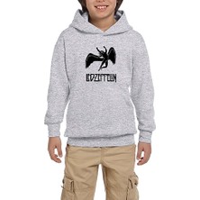 Zepplin Giyim LED Zeppelin Black Angel Gri Çocuk Kapşonlu Sweatshirt