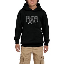Zepplin Giyim Pentagram Lucifer Siyah Çocuk Kapşonlu Sweatshirt