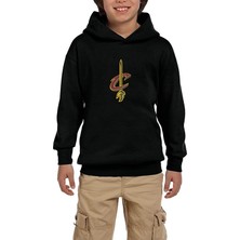 Zepplin Giyim Clevaland C. Sword Siyah Çocuk Kapşonlu Sweatshirt