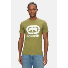 Ecko Unltd. Marc Zeytin Yeşili Bisiklet Yaka Baskılı Standard Fit Erkek Tshirt