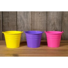 Türker Metal Orta Boy Saksılar & Dekoratif Kovalar – 3 Adet