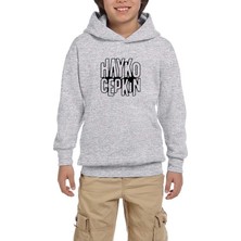 Zepplin Giyim Hayko Cepkin Grafiti Gri Çocuk Kapşonlu Sweatshirt