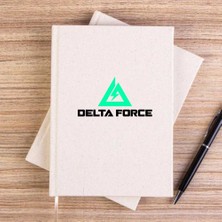 Zepplin Giyim Delta Force Logo Krem Çizgisiz Kanvas Defter Çizgisiz