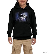 Zepplin Giyim Call Of Ghosts Siyah Çocuk Kapşonlu Sweatshirt