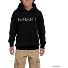 Zepplin Giyim Pearl Jam Lighting Siyah Çocuk Kapşonlu Sweatshirt