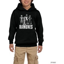 Zepplin Giyim Ramones Band Siyah Çocuk Kapşonlu Sweatshirt