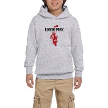 Zepplin Giyim Linkin Park Soilder Gri Çocuk Kapşonlu Sweatshirt