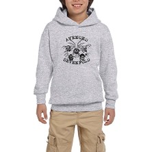 Zepplin Giyim Avenged Sevenfold Smile Skulls Gri Çocuk Kapşonlu Sweatshirt